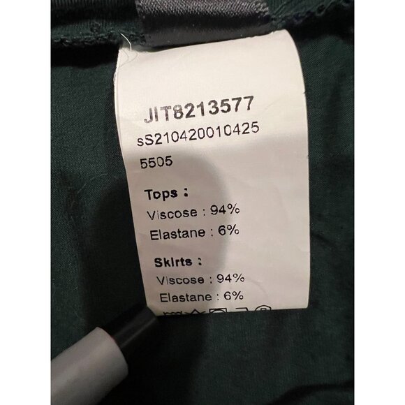 Shein Womens Pencil Skirt Midi Side Slit Pull On JIT8213577 Green Size 8/10 - Picture 5 of 6